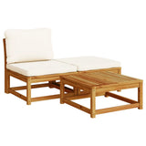 Set Salotto da Giardino 6 pz con Cuscini in Massello di Acacia