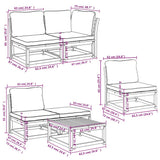 Set Salotto da Giardino 6 pz con Cuscini in Massello di Acacia