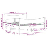 Giroletto senza Materasso Bianco 150x200 cm Legno Massello Pino