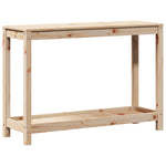 Tavolo Invaso con Ripiano 108x35x75 cm Legno Massello di Pino