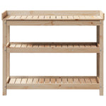 Tavolo Invaso con Ripiani 108x45x86,5 cm Legno Massello di Pino