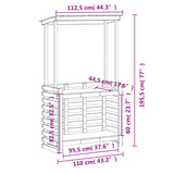 Tavolo Bar da Esterno con Tetto 112,5x57x195,5cm Legno Massello