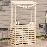 Tavolo Bar da Esterno con Tetto 112,5x57x195,5cm Legno Massello