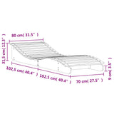 Lettino Prendisole 205x80x31,5 cm in Legno Massello di Douglas