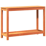 Tavolo Invasatura Ripiano Marrone Cera 108x35x75 Massello Pino