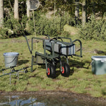 Carrello da Pesca Verde con 2Ruote Acciaio Verniciato a Polvere