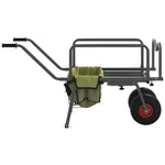 Carrello da Pesca Verde con 2Ruote Acciaio Verniciato a Polvere