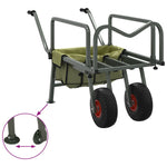 Carrello da Pesca Verde con 2Ruote Acciaio Verniciato a Polvere