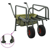Carrello da Pesca Verde con 2Ruote Acciaio Verniciato a Polvere