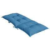 Cuscini Sedia Schiena Alta 2 Blu Mélange 120x50x7 Tessuto