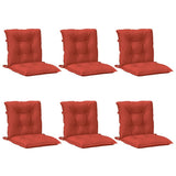 Cuscini Sedia Schiena Bassa 6 pz Rosso Mélange 100x50x7 Tessuto