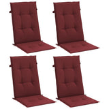 Cuscini Sedia Schiena Alta 4 Rosso Vino Mélange 120x50x4 cm