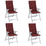 Cuscini Sedia Schiena Alta 4 Rosso Vino Mélange 120x50x4 cm