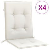 Cuscini Sedia Schiena Bassa 4 pz Crema Mélange 100x50x4 Tessuto