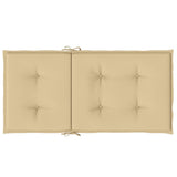 Cuscini Sedia Schiena Bassa 2 pz Beige Mélange 100x50x4 Tessuto