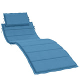 Cuscino per Lettino Prendisole Blu Mélange 186x58x4cm Tessuto