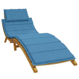 Cuscino per Lettino Prendisole Blu Mélange 186x58x4cm Tessuto