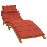 Cuscino per Lettino Prendisole Rosso Mélange 186x58x4cm Tessuto