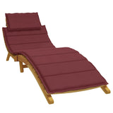 Cuscino per Lettino Prendisole Rosso Vino Mélange 186x58x4cm