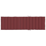 Cuscino per Lettino Prendisole Rosso Vino Mélange 200x50x4cm