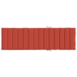 Cuscino per Lettino Prendisole Rosso Mélange 200x60x4cm Tessuto