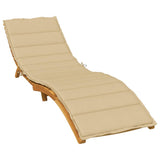 Cuscino per Lettino Prendisole Beige Mélange 200x70x4cm Tessuto