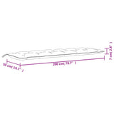 Cuscino per Panca da Giardino Beige Mélange 200x50x7 cm Tessuto