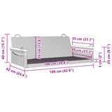 Panchina Dondolo Grigia 109x62x40 cm in Polyrattan