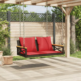 Panchina Dondolo con Cuscini Marrone 109x62x40 cm in Polyrattan