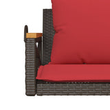 Panchina Dondolo con Cuscini Marrone 109x62x40 cm in Polyrattan