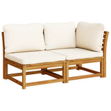 Set Salotto da Giardino 2 pz con Cuscini Legno Massello Acacia