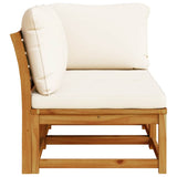 Set Salotto da Giardino 2 pz con Cuscini Legno Massello Acacia