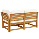 Set Salotto da Giardino 2 pz con Cuscini Legno Massello Acacia