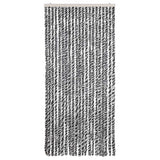 Tenda Antimosche Grigia Nera e Bianca 90x200 cm in Ciniglia