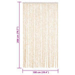 Tenda Antimosche Beige e Bianca 100x200 cm in Ciniglia