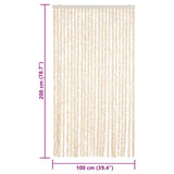 Tenda Antimosche Beige e Bianca 100x200 cm in Ciniglia