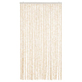 Tenda Antimosche Beige e Bianca 100x230 cm in Ciniglia