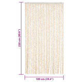 Tenda Antimosche Beige e Bianca 100x230 cm in Ciniglia