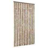 Tenda Antimosche Marrone Scuro e Beige 100x220 cm in Ciniglia