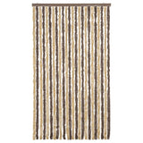 Tenda Antimosche Marrone Scuro e Beige 100x220 cm in Ciniglia