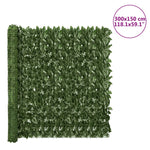 Schermo Privacy da Balcone con Foglie Verde Scuro 300x150 cm