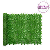 Schermo Privacy da Balcone con Foglie Verde 300x150 cm