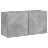 Mobili TV a Muro con LED 4pz Grigio Cemento Legno truciolato