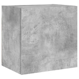 Mobili TV a Muro con LED 4pz Grigio Cemento Legno truciolato