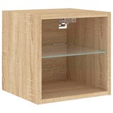 Mobili TV a Muro con LED 8pz Rovere Sonoma Legno truciolato