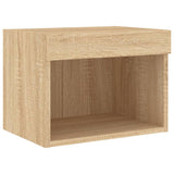 Mobili TV a Muro con LED 8pz Rovere Sonoma Legno truciolato