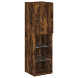 Mobili TV a Muro con LED 5pz Rovere Fumo in Legno truciolato