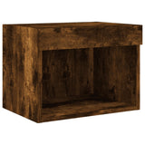 Mobili TV a Muro con LED 5pz Rovere Fumo in Legno truciolato