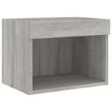 Mobili TV a Muro con LED 5pz Grigio Sonoma in Legno truciolato