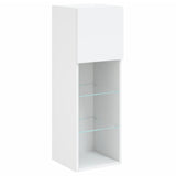 Mobili TV a Muro con LED 4pz Bianchi in Legno truciolato
